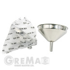 Resin funnel with strainer stainless steel  - 15 cm